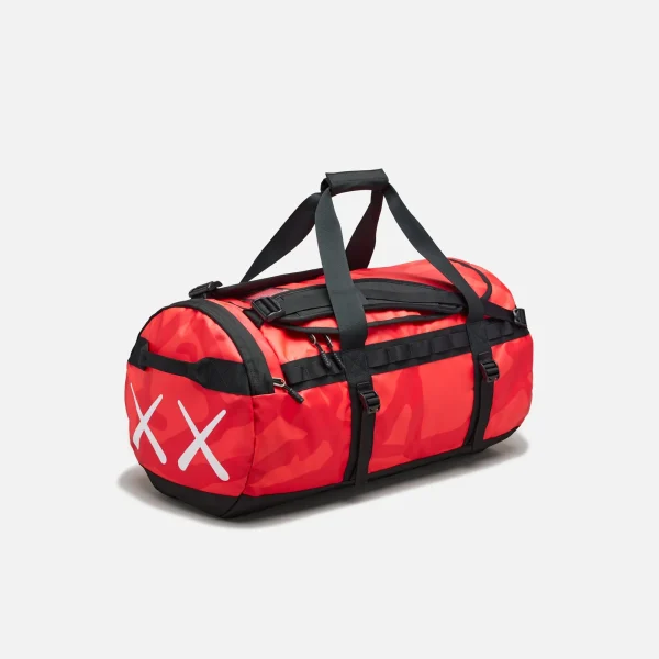 the north face x kaws project basecamp duffel bag vibrant brilliant coral - KITH-SHOP