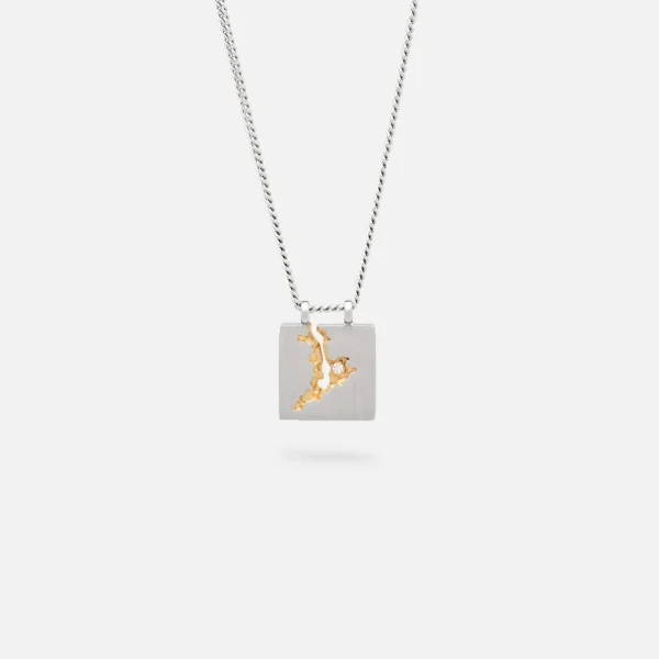 tom wood mined pendant necklace 20 5in reflective silver finish - KITH-SHOP