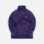 track jacket in smooth eggplant poly fabric - KITH-SHOP