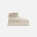 ugg classic mini dipper puffer jacket in white ceramic design - KITH-SHOP