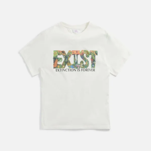 unisex erl exist printed jersey tee in white - KITH-SHOP