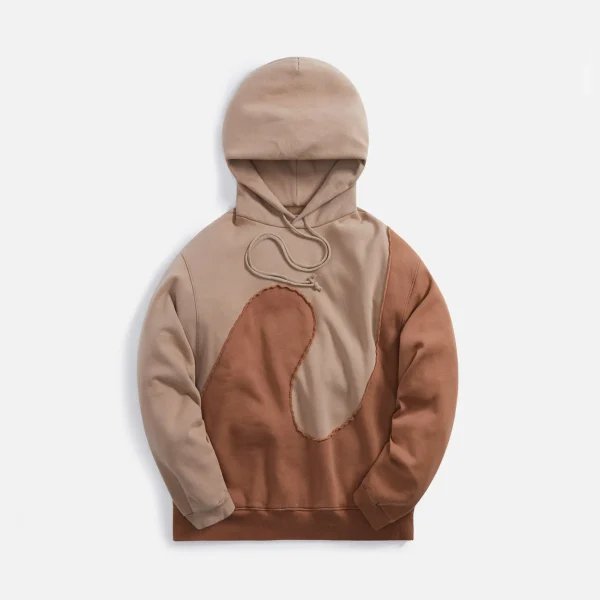 unisex erl wave knit hoodie washed brown - KITH-SHOP