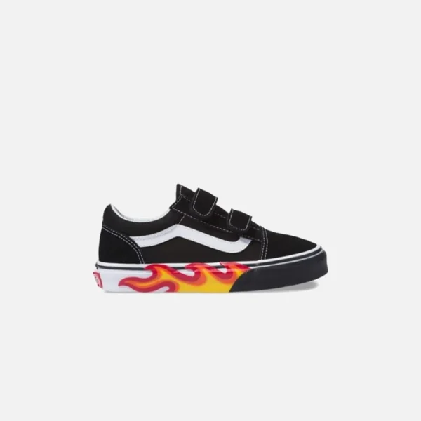 vans kids old skool v sneakers black and true white - KITH-SHOP