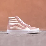 vans women s sk8 hi sneakers in rose gold and white - KITH-SHOP