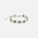 veert clear and green tennis bracelet in white gold - KITH-SHOP