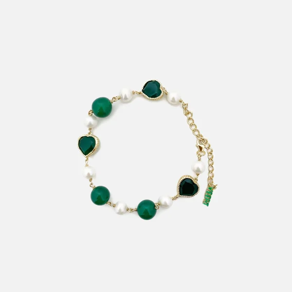 veert green onyx freshwater pearl bracelet - KITH-SHOP