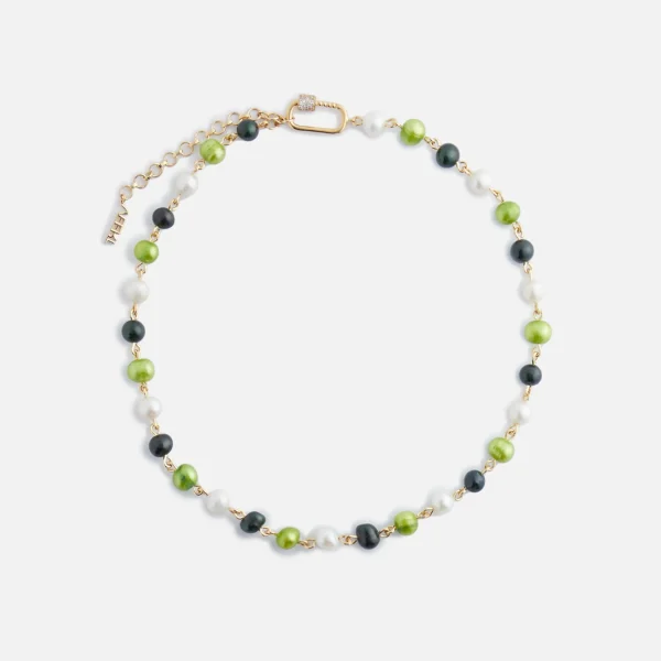 veert multi green single freshwater pearl necklace - KITH-SHOP