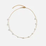 veert yellow gold classic pearl chain necklace - KITH-SHOP