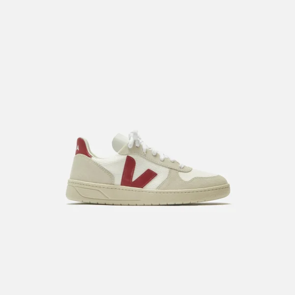 veja v 10 shoes in white with marsala accents - KITH-SHOP