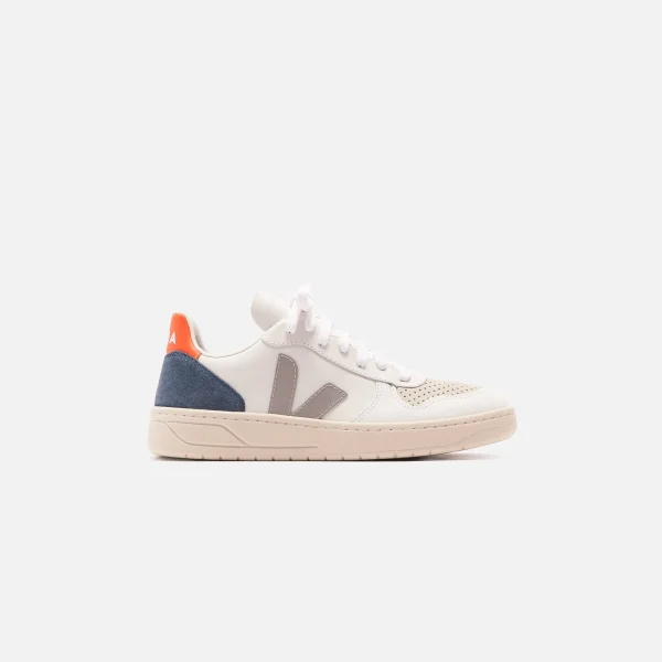 veja v 10 women s sneakers extra white oxford grey fluorescent orange - KITH-SHOP