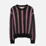 vertical striped mohair sweater in black and pink by mademe - KITH-SHOP