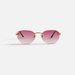 vintage detroit player drill mount sunglasses 24kt gold burgundy gradient - KITH-SHOP