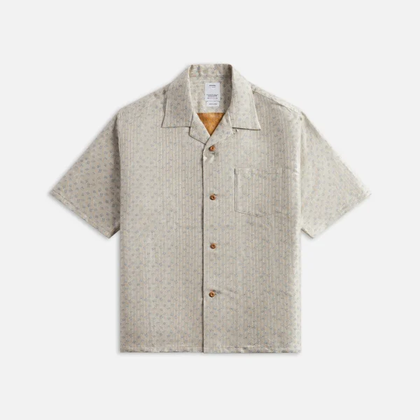 visvim crosby jacquard shirt in tan - KITH-SHOP