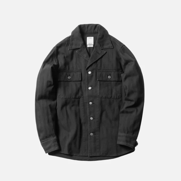 visvim herringbone willard shirt jacket navy - KITH-SHOP