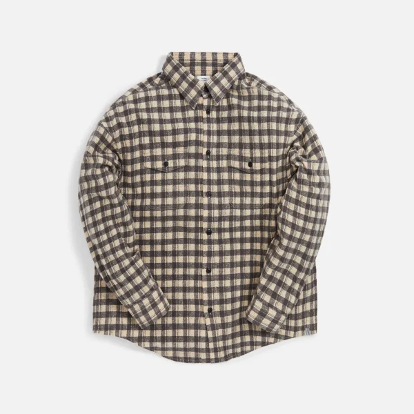 visvim khadi check pioneer shirt in pink - KITH-SHOP