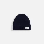 visvim knit beanie with w ws logo navy - KITH-SHOP