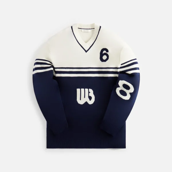 wales bonner ivory navy motif jumper - KITH-SHOP