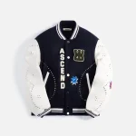 wales bonner navy ivory varsity jacket ascend collection - KITH-SHOP