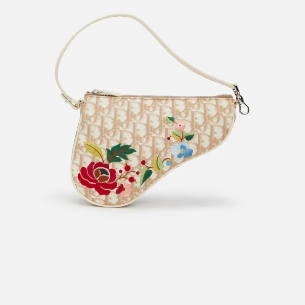 wgaca dior embroidered brown saddle mini bag - KITH-SHOP