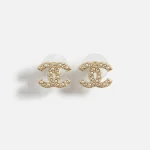 wgaca gold pearl chanel cc earrings - KITH-SHOP