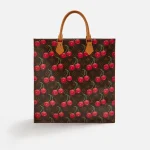 wgaca louis vuitton brown murakami cherry sac plat bag brown red - KITH-SHOP