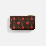 wgaca louis vuitton takashi murakami cherry clef pochette coin purse brown - KITH-SHOP