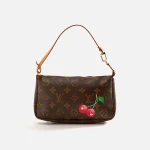 wgaca louis vuitton x murakami cherry blossom pochette v2 brown - KITH-SHOP