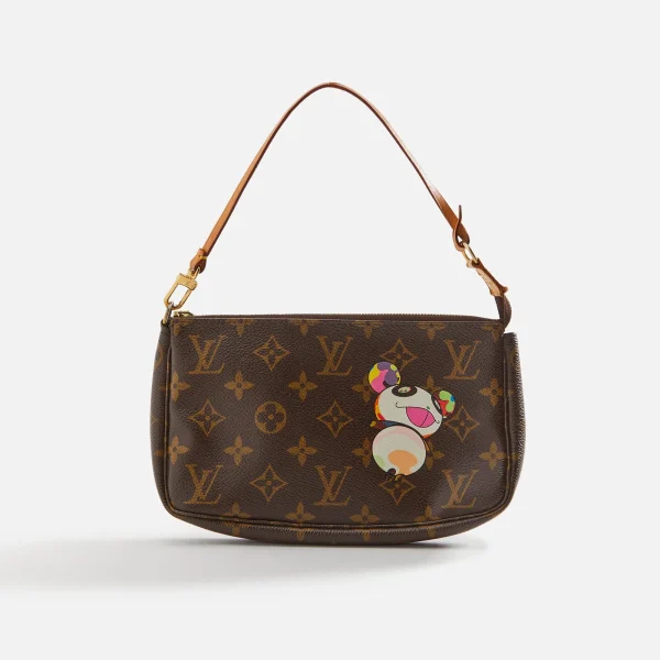 wgaca louis vuitton x takashi murakami brown panda pochette - KITH-SHOP