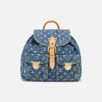 wgaca lv monogram denim backpack blue sacados gm - KITH-SHOP