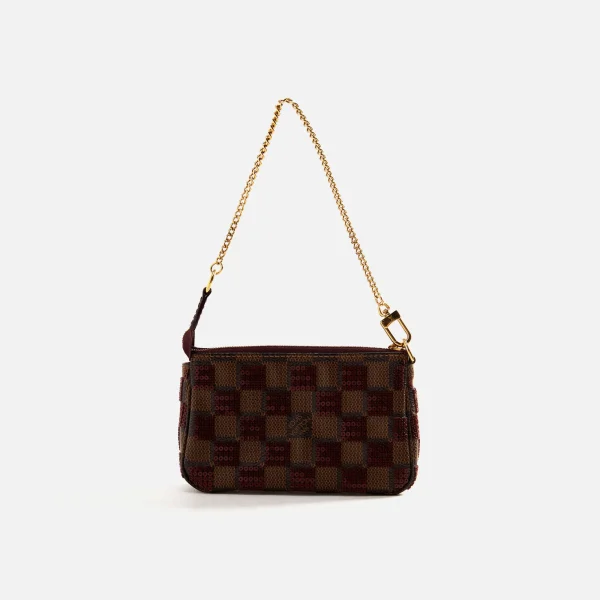 wgaca red louis vuitton damier paillettes mini pochette - KITH-SHOP