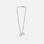 wgaca silver chanel cc heart pendant necklace - KITH-SHOP