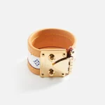 wgaca white multi louis vuitton serrure leather bracelet - KITH-SHOP