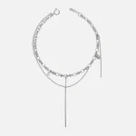 winona necklace by justine clenquet palladium finish - KITH-SHOP