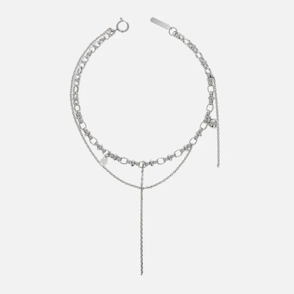 winona necklace by justine clenquet palladium finish - KITH-SHOP