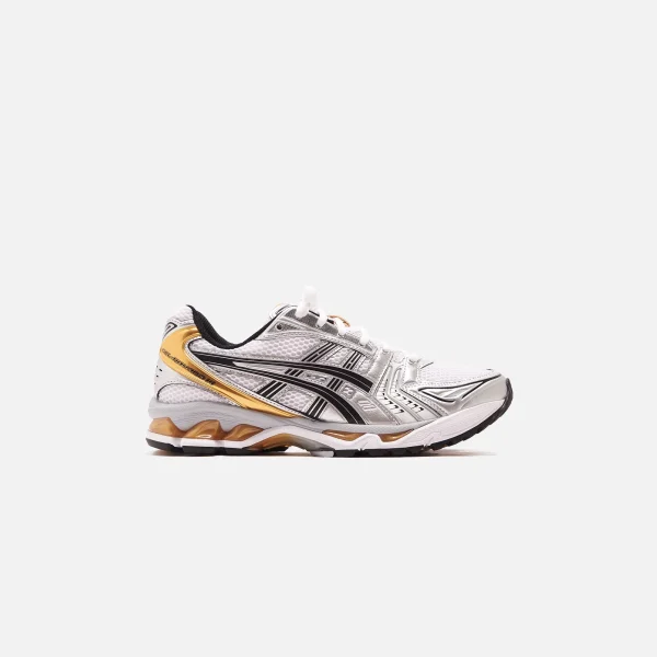 women s asics gel kayano 14 in white pure gold - KITH-SHOP