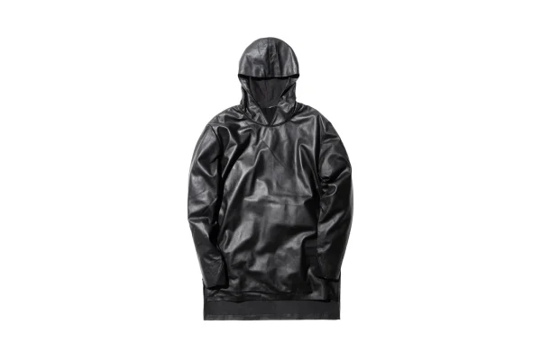 y 3 black leather hoodie - KITH-SHOP