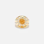 yvonne leon 18k yellow gold les soleils sun dome ring - KITH-SHOP