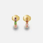 yvonne leon elegant riviere baguette earrings set in rainbow - KITH-SHOP