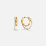 yvonne leon gold silver two tone mini hoop earrings - KITH-SHOP