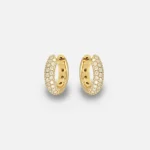 yvonne leon gold smooth diamond hoop earrings - KITH-SHOP