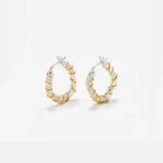 yvonne leon mini creole twist earrings gold and white - KITH-SHOP