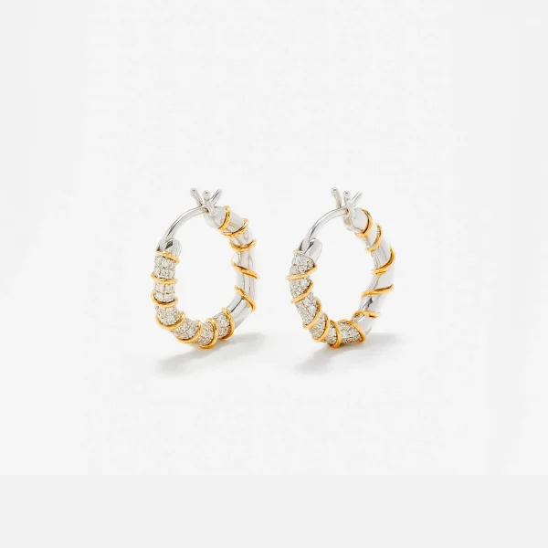 yvonne leon mini creole twist earrings gold and white - KITH-SHOP