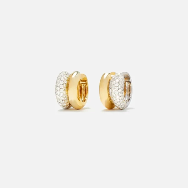 yvonne leon mini diamond hoop earrings set mixed design - KITH-SHOP