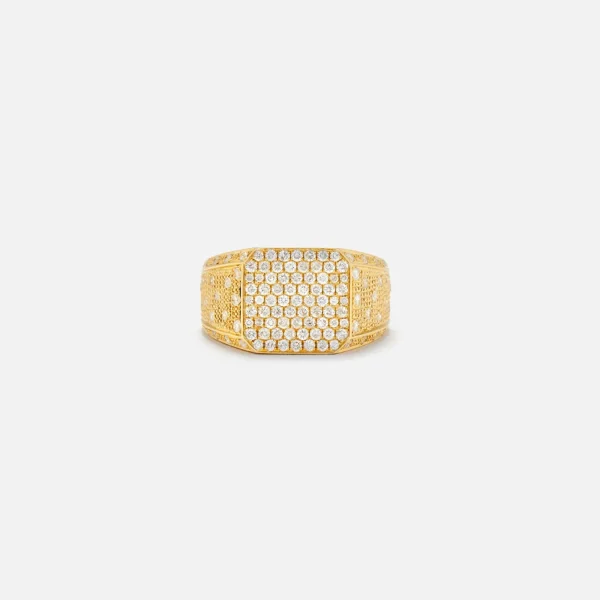 yvonne leon mini princess diamond signet ring in yellow gold - KITH-SHOP