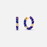 yvonne leon mini torsade hoop earrings yellow gold blue - KITH-SHOP