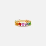 yvonne leon multi heart rainbow ring in yellow gold - KITH-SHOP