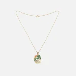 yvonne leon palm necklace in yellow gold with green and orange accents - KITH-SHOP