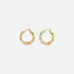 yvonne leon rainbow twist hoop earrings set multi colored - KITH-SHOP