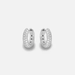 yvonne leon silver diamond hoop earrings smooth design - KITH-SHOP