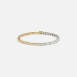 yvonne leon yellow gold and white baguette riviere bracelet - KITH-SHOP